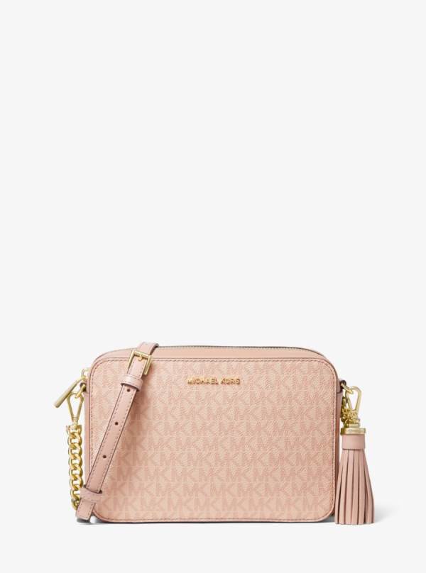 Damske Spojková Taška Michael Kors Ginny Medium Logo Ruzove - Kabelky Michael Kors Levně | HWBNQ-1567